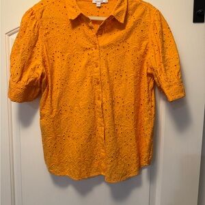 Chico's Women's Bright Orange Button Down Shirt